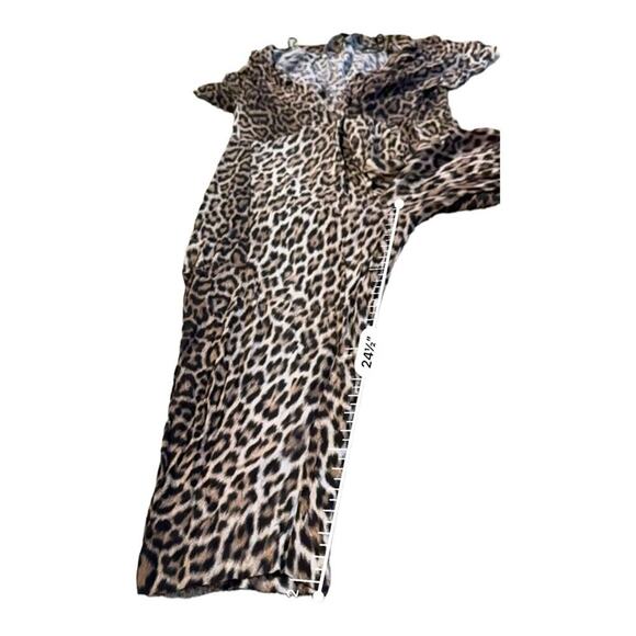 Zara Leopard Print Short Sleeve Cropped Jumpsuit Sz M Bloggers Favorite - Picture 13 of 13